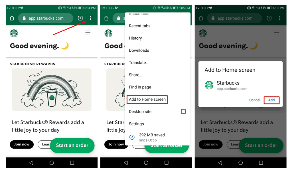 نصب اپلیکیشن pwa در کروم اندروید